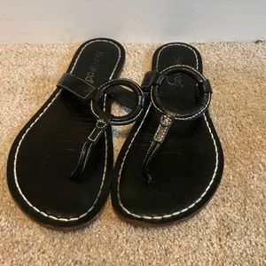 Bernardo black leather sandals